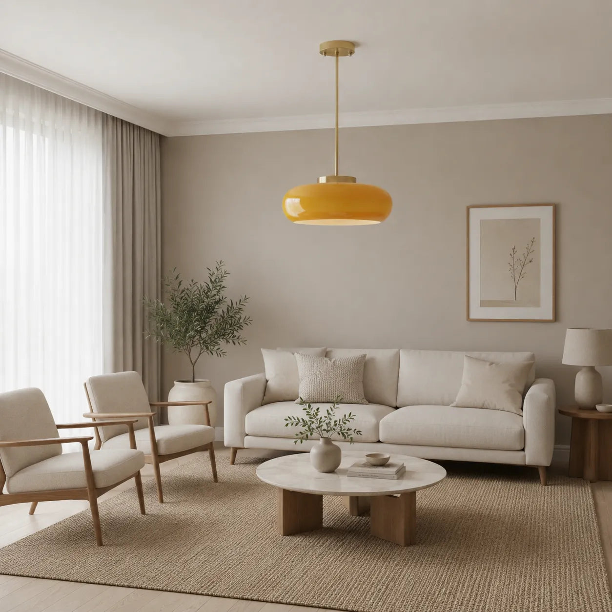 Alavia Nordic Brass & Glass Pendant Light