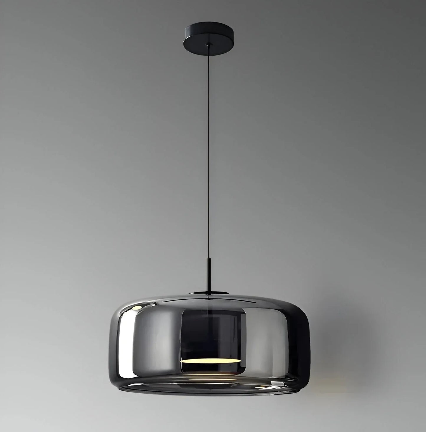 Amber Glass Pendant Light with Sculpted Inner Light