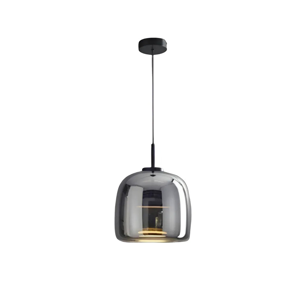 Gideon Modern Amber Glass Sculpted LED Pendant Light