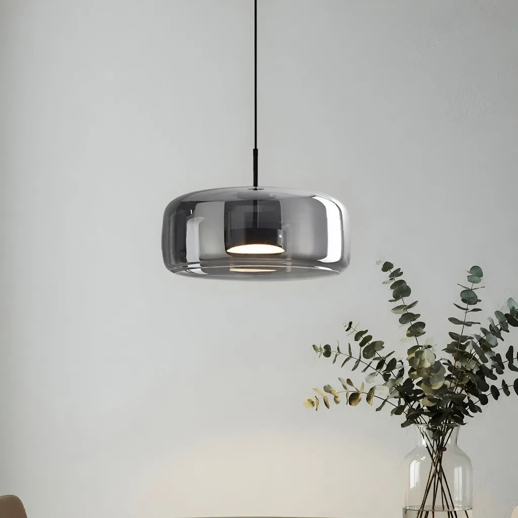 Gideon Modern Amber Glass Sculpted LED Pendant Light