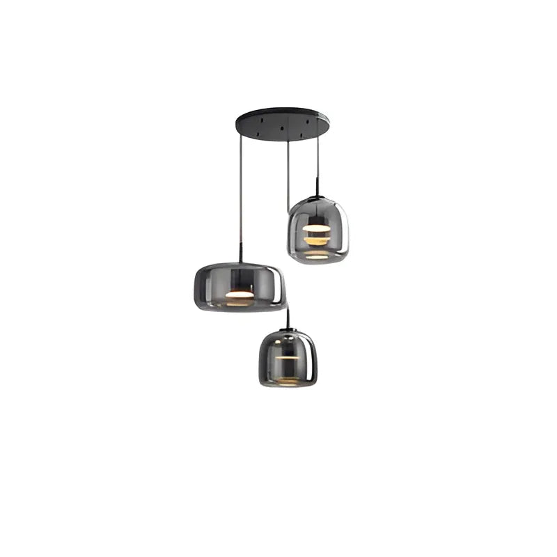 Gideon Modern Amber Glass Sculpted LED Pendant Light