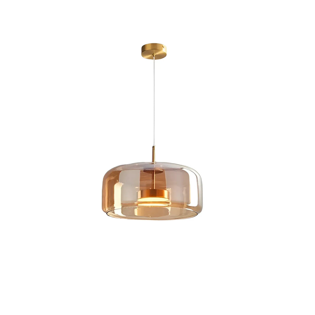 Gideon Modern Amber Glass Sculpted LED Pendant Light