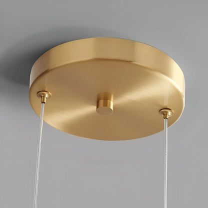 Amber Glass Pendant Light with Sculpted Inner Light