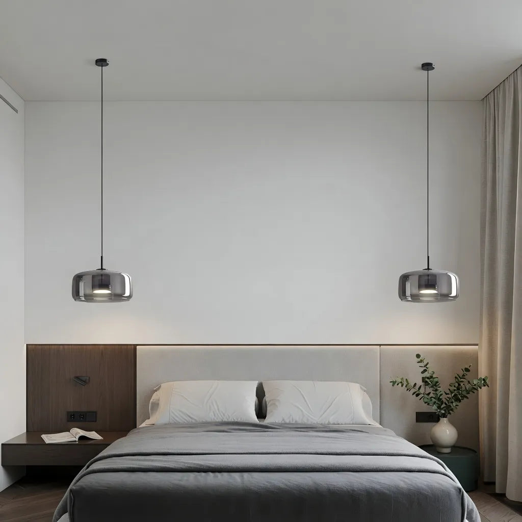 Gideon Modern Amber Glass Sculpted LED Pendant Light