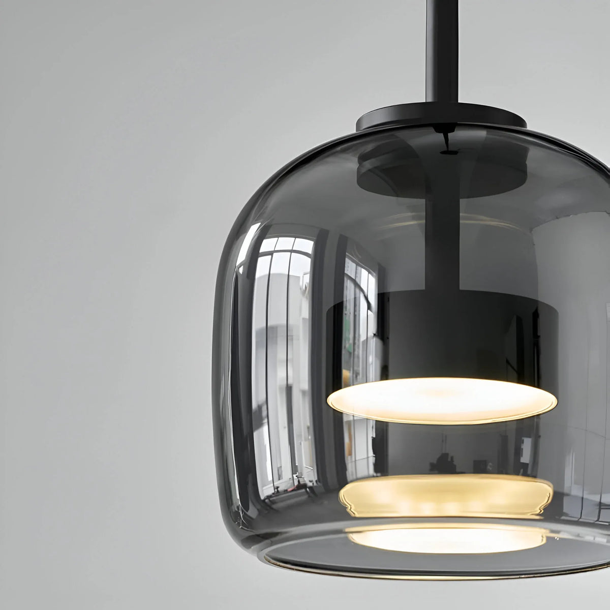 Gideon Modern Amber Glass Sculpted LED Pendant Light