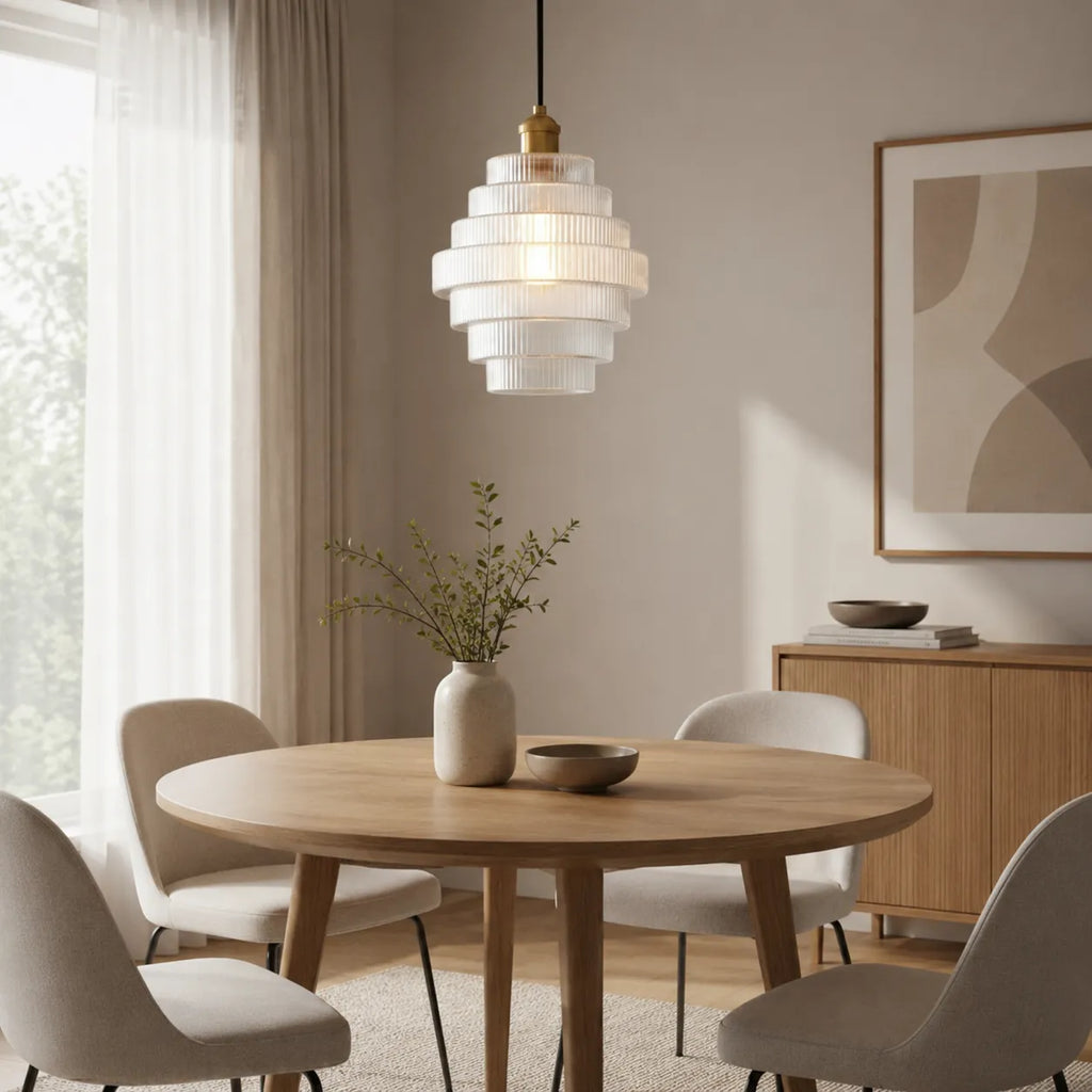 Avaine Vintage Striped Stained Glass Pendant Light