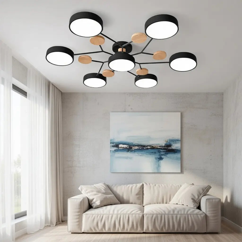 Giselle Scandinavian Wood Accent Branch LED Ceiling Light