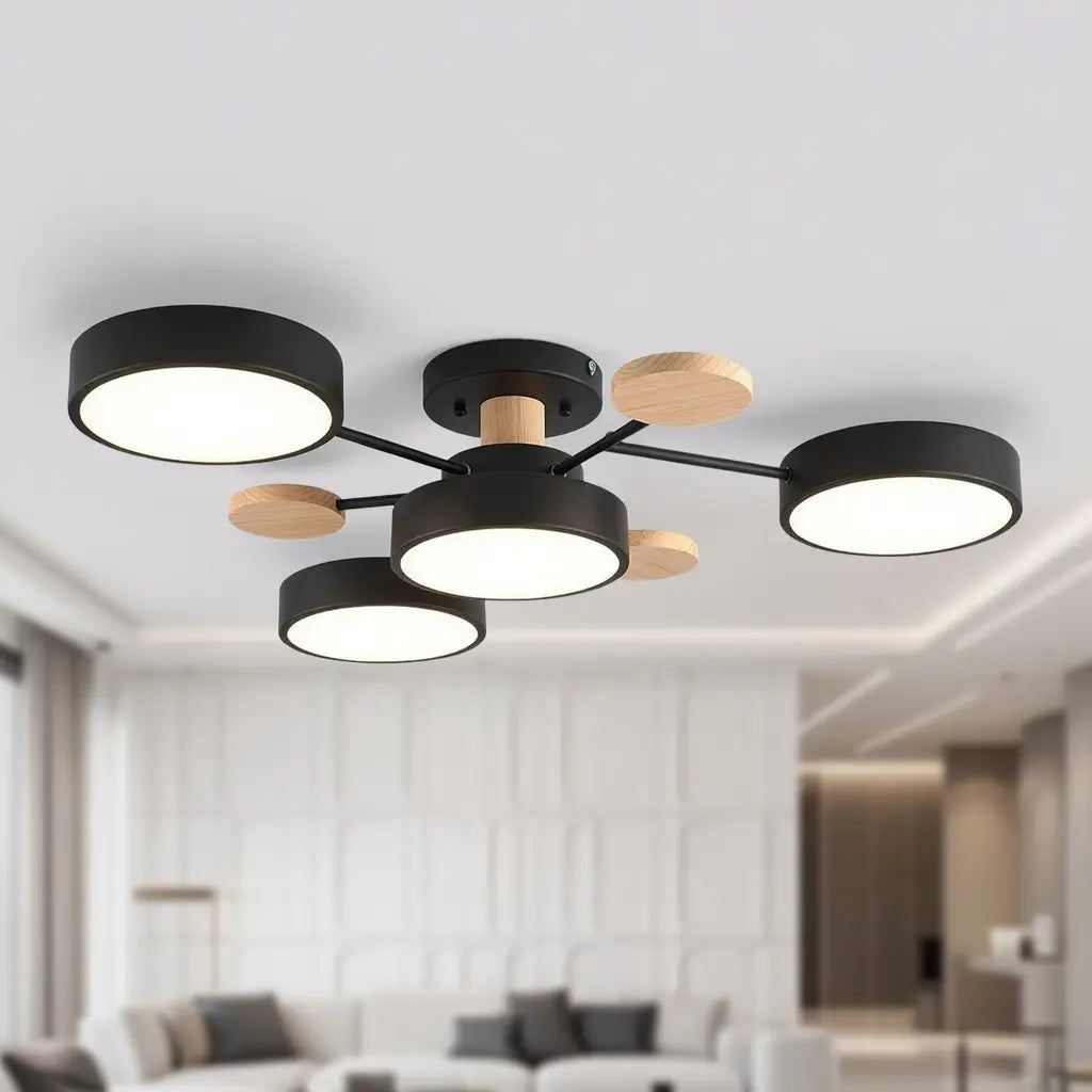 Giselle Scandinavian Wood Accent Branch LED Ceiling Light