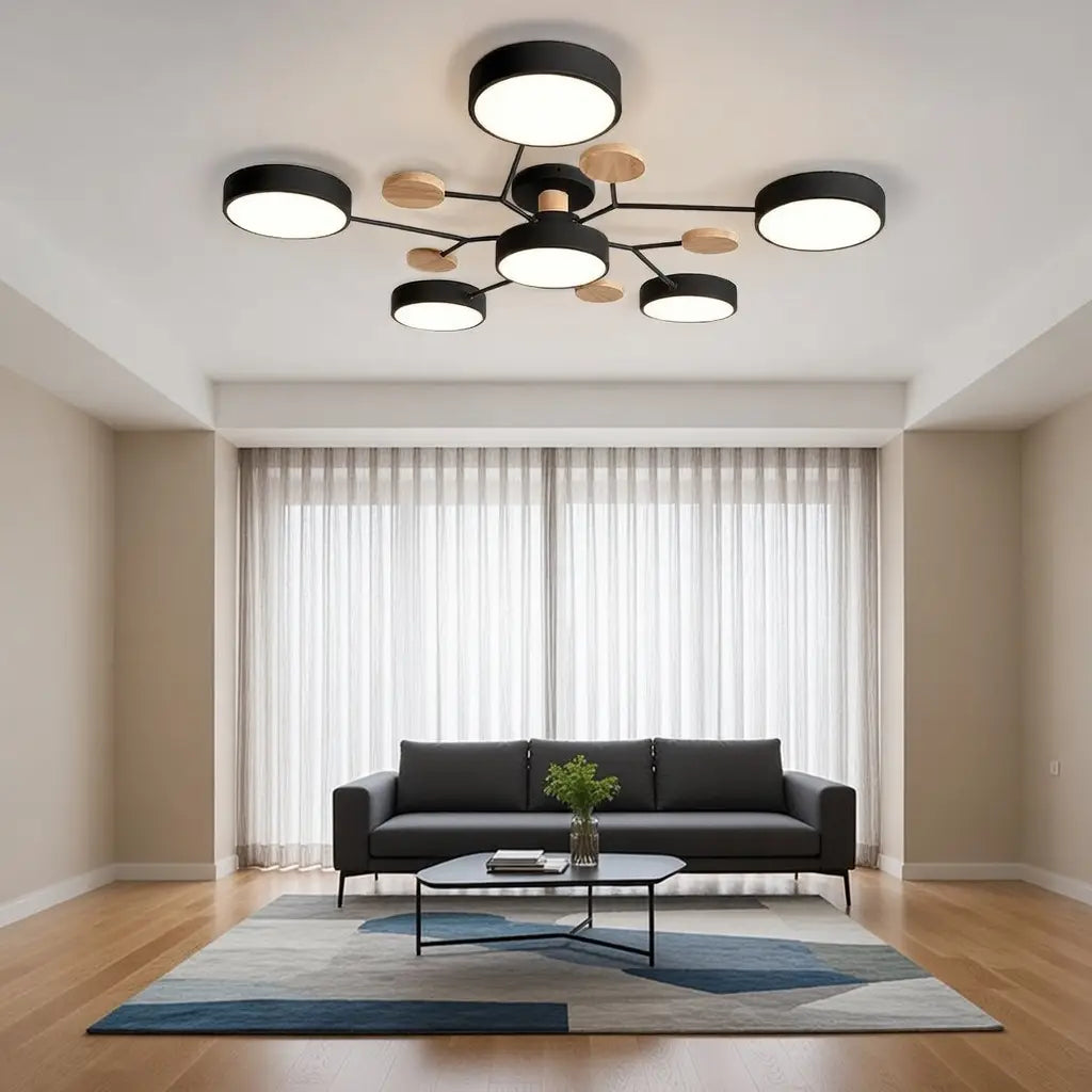 Giselle Scandinavian Wood Accent Branch LED Ceiling Light