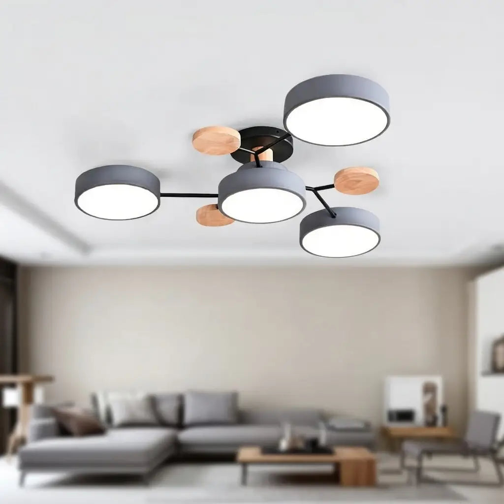 Giselle Scandinavian Wood Accent Branch LED Ceiling Light
