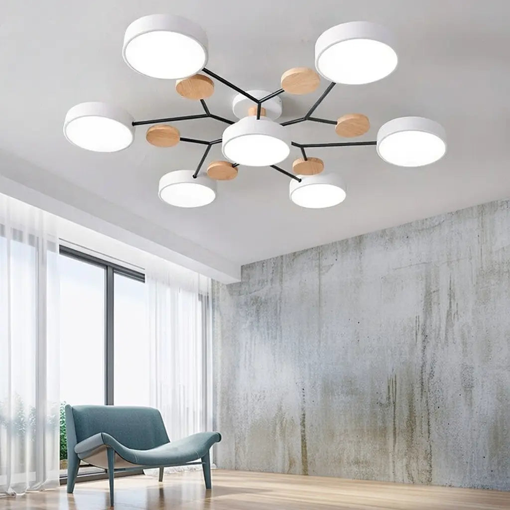 Giselle Scandinavian Wood Accent Branch LED Ceiling Light