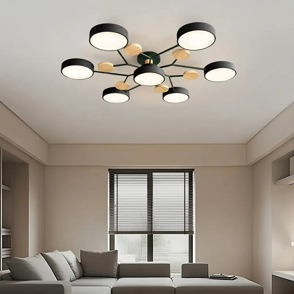 Giselle Scandinavian Wood Accent Branch LED Ceiling Light