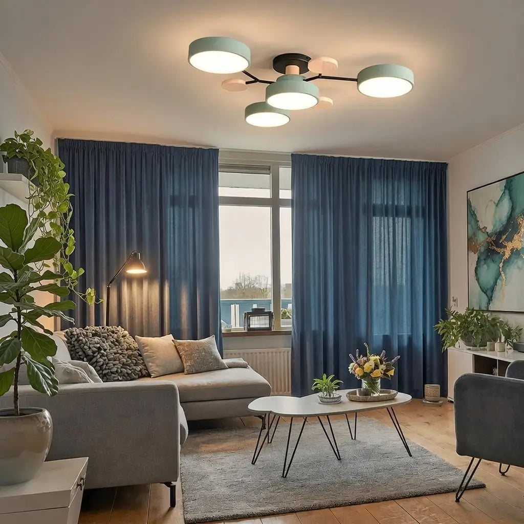 Giselle Scandinavian Wood Accent Branch LED Ceiling Light