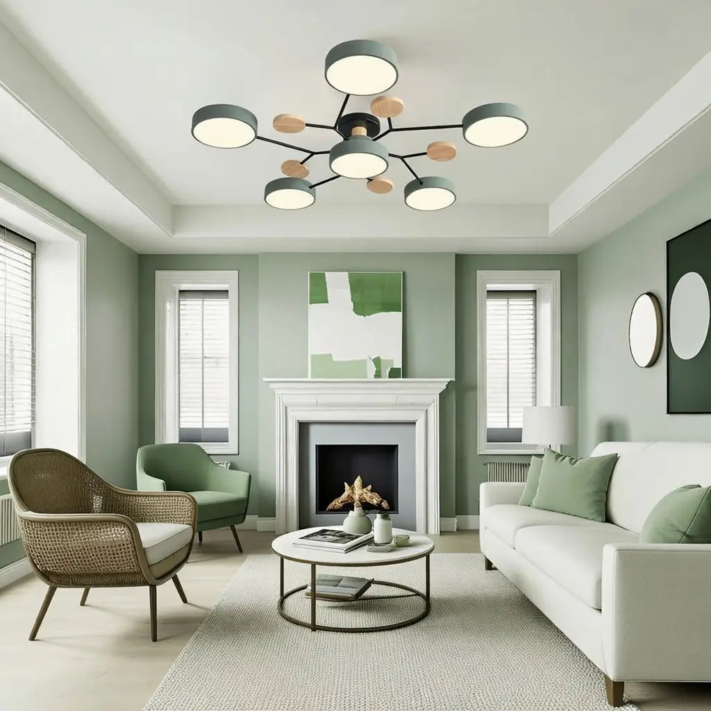 Giselle Scandinavian Wood Accent Branch LED Ceiling Light