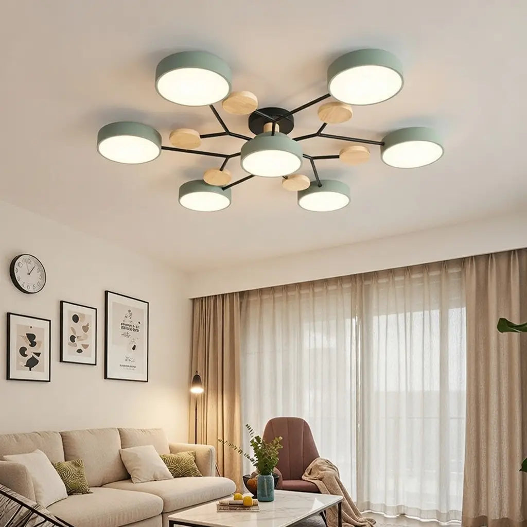 Giselle Scandinavian Wood Accent Branch LED Ceiling Light