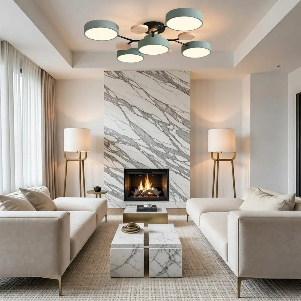 Giselle Scandinavian Wood Accent Branch LED Ceiling Light