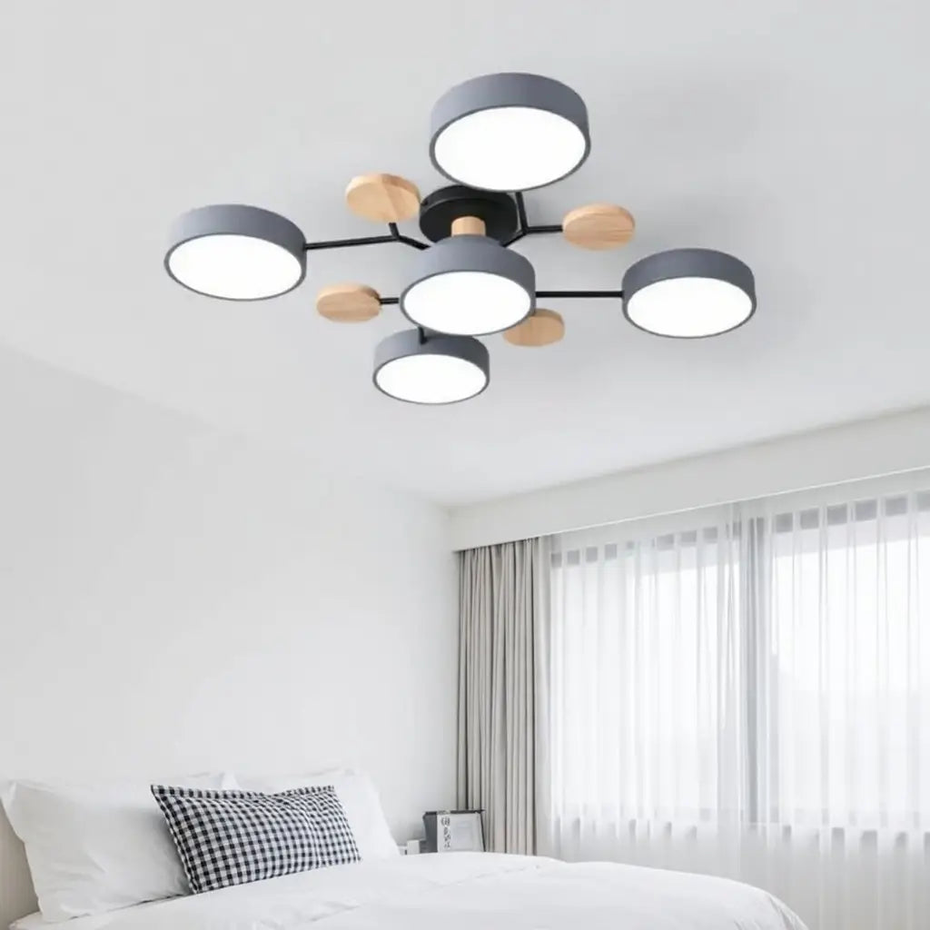 Giselle Scandinavian Wood Accent Branch LED Ceiling Light