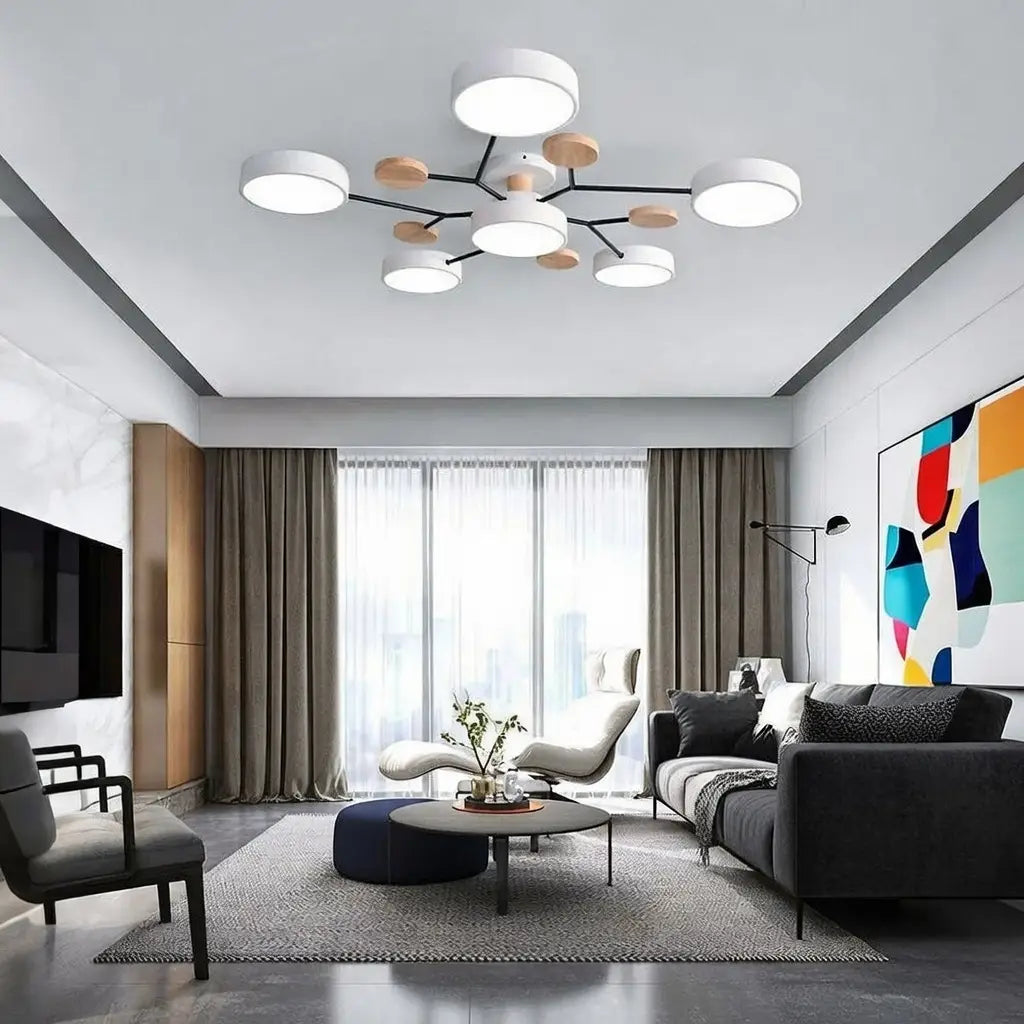 Giselle Scandinavian Wood Accent Branch LED Ceiling Light