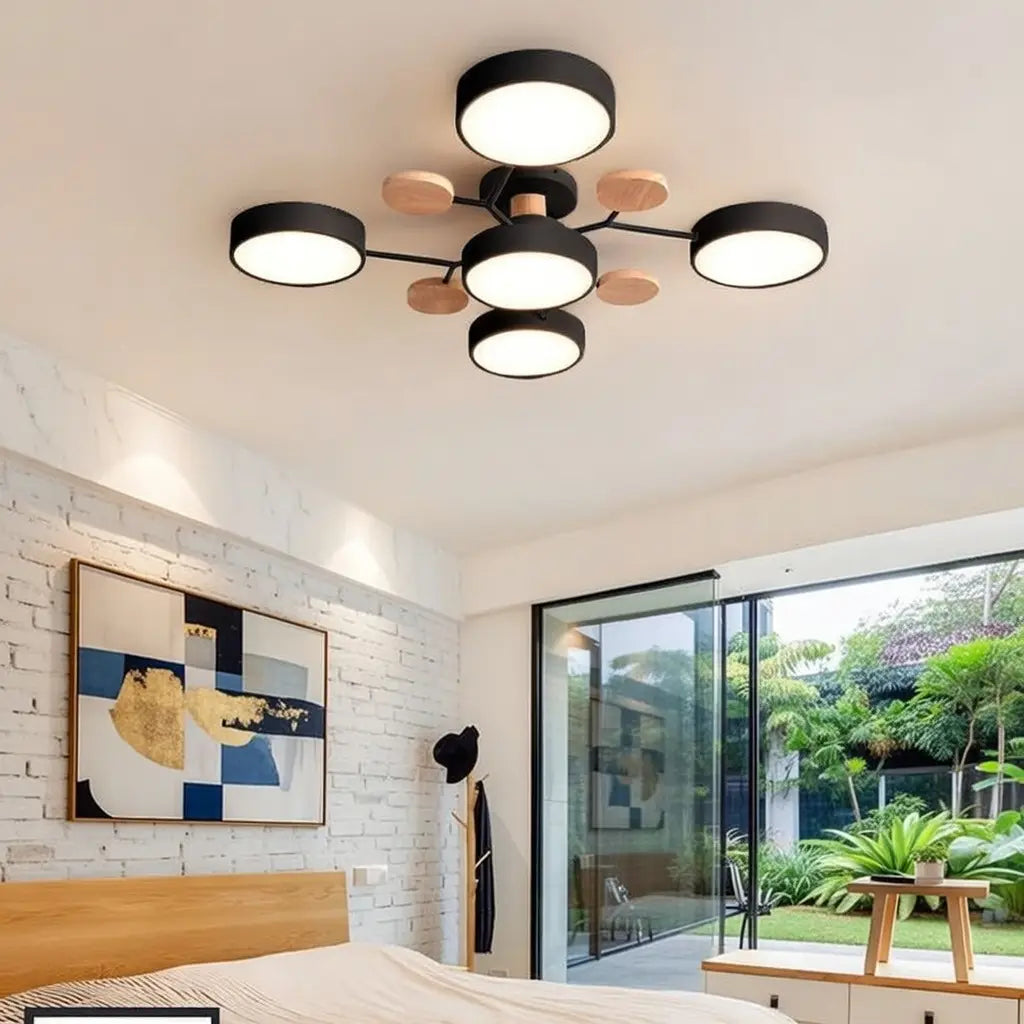 Giselle Scandinavian Wood Accent Branch LED Ceiling Light