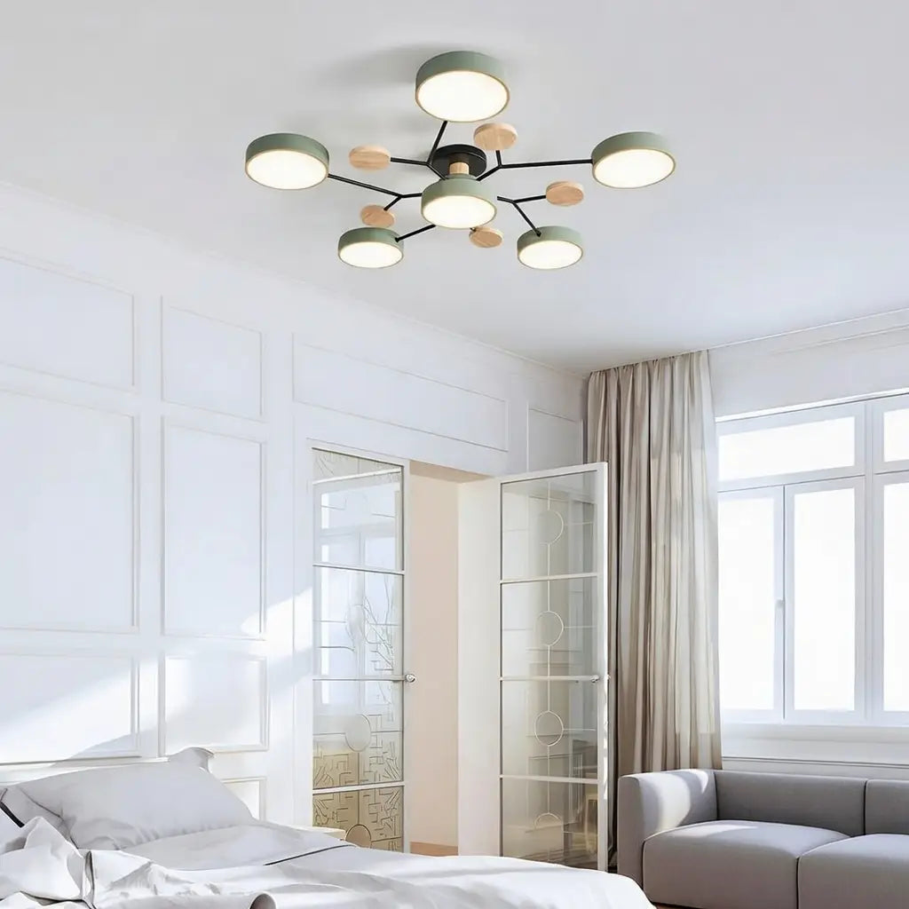 Giselle Scandinavian Wood Accent Branch LED Ceiling Light