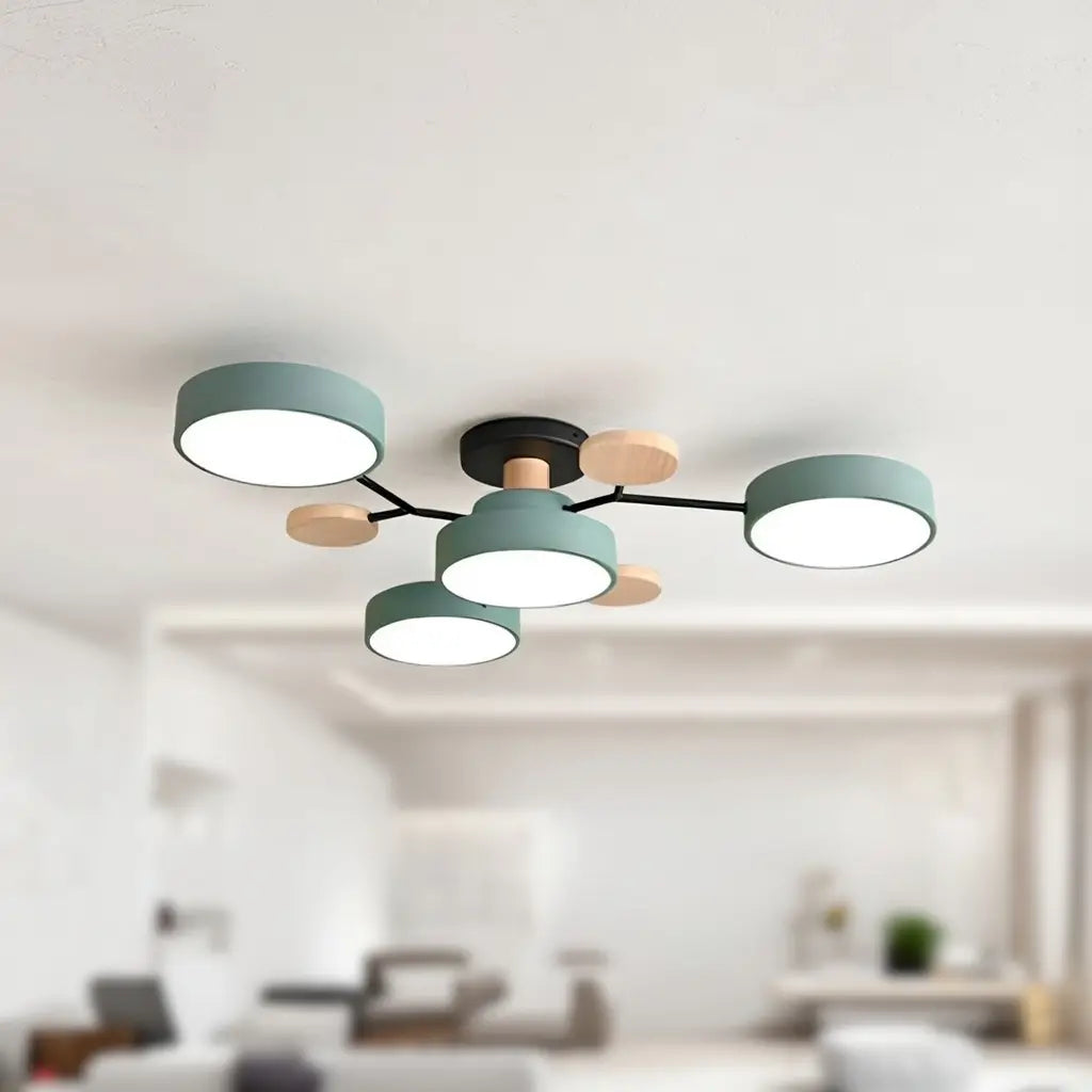 Giselle Scandinavian Wood Accent Branch LED Ceiling Light