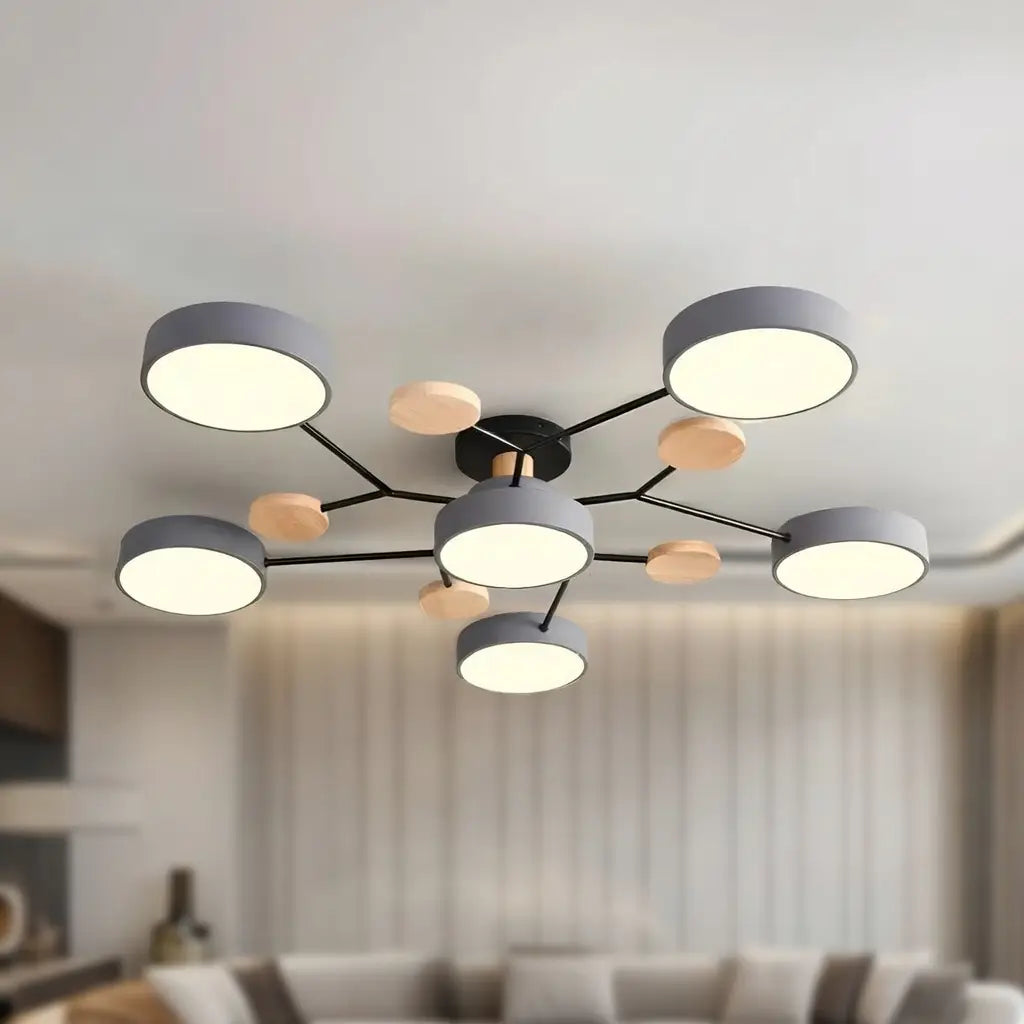 Giselle Scandinavian Wood Accent Branch LED Ceiling Light