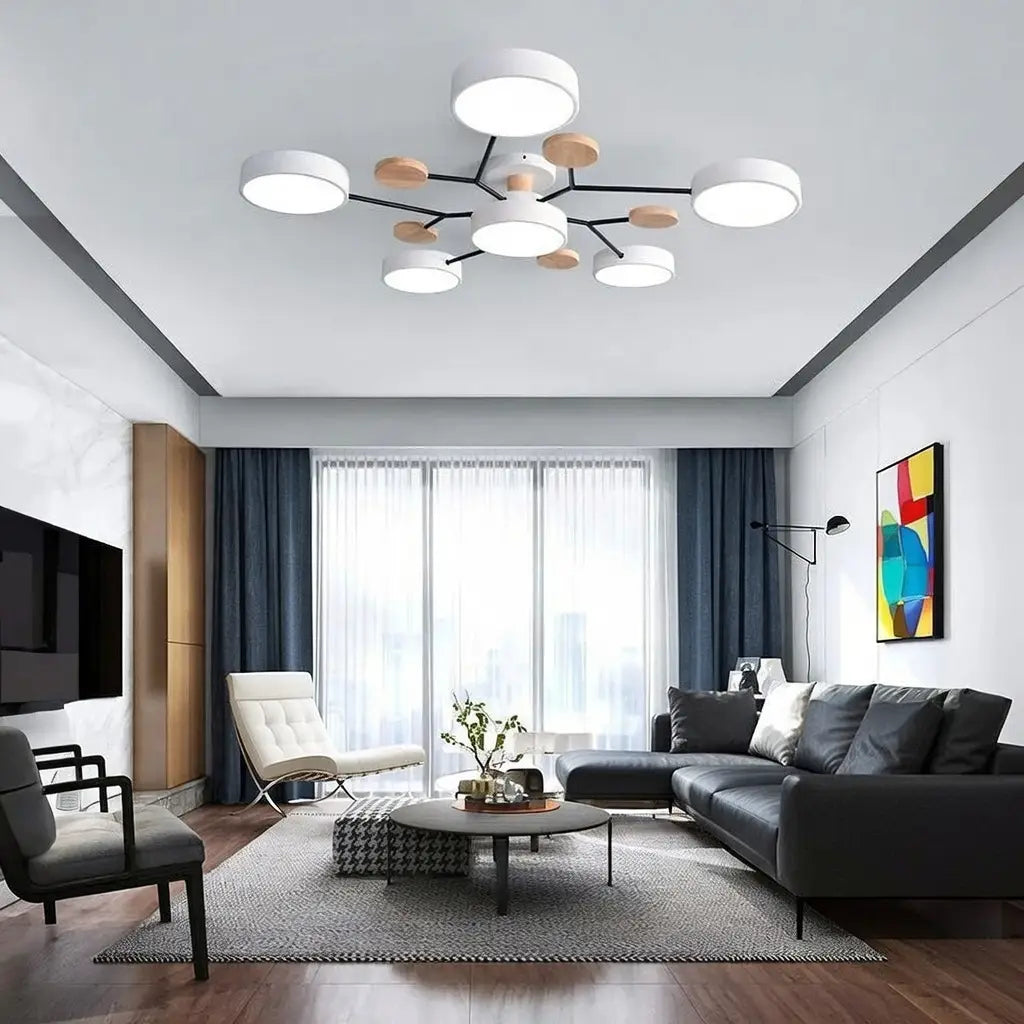 Giselle Scandinavian Wood Accent Branch LED Ceiling Light