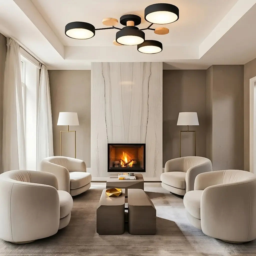 Giselle Scandinavian Wood Accent Branch LED Ceiling Light