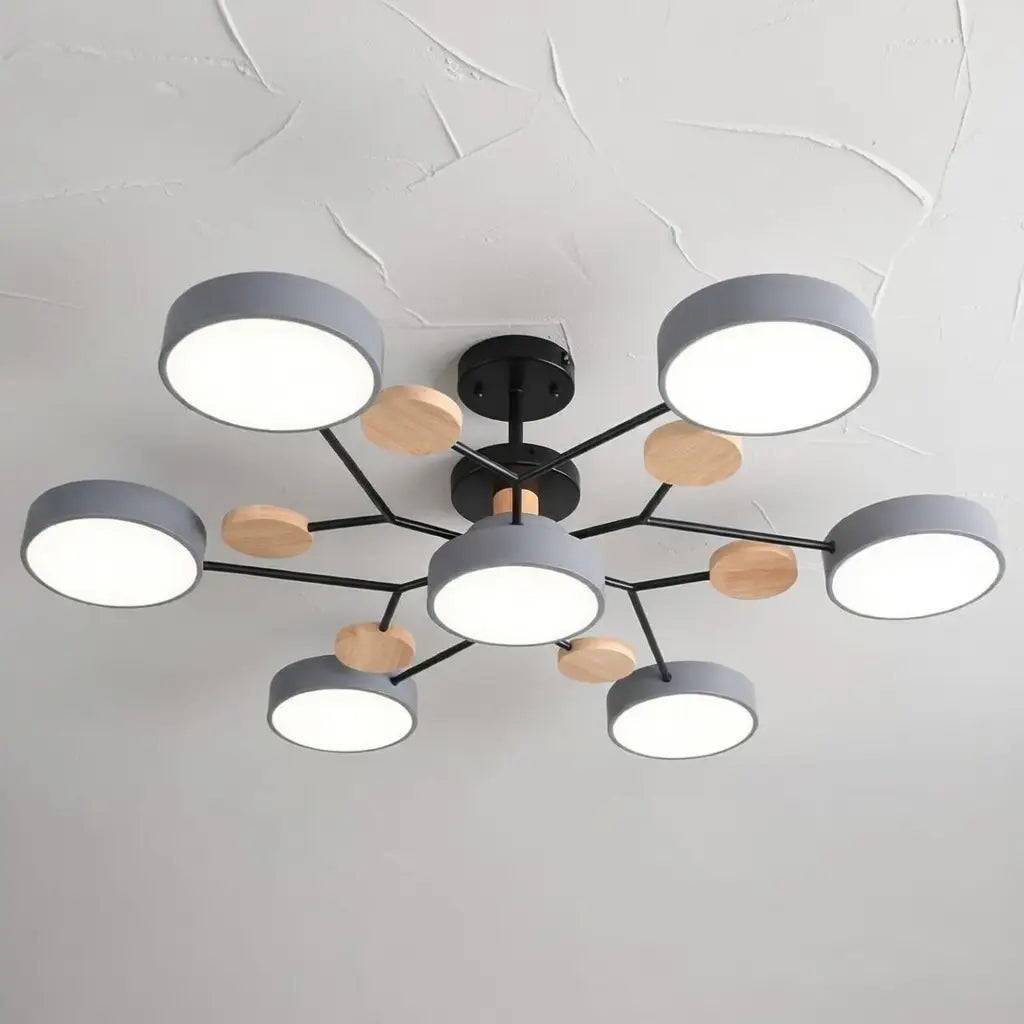 Giselle Scandinavian Wood Accent Branch LED Ceiling Light