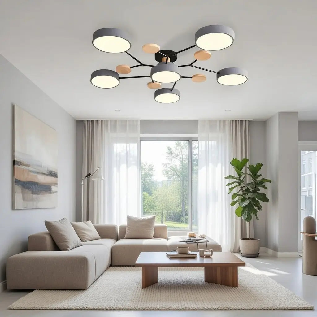 Giselle Scandinavian Wood Accent Branch LED Ceiling Light