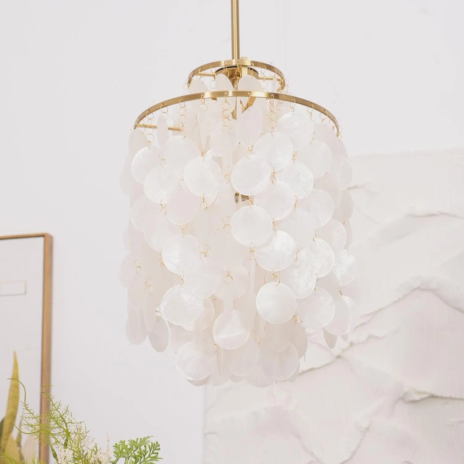 Ariaya Italian Vintage Natural Seashell Pendant Light
