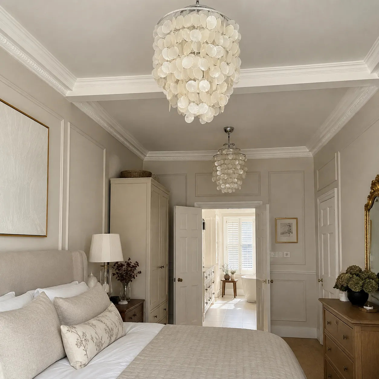 Ariaya Italian Vintage Natural Seashell Pendant Light