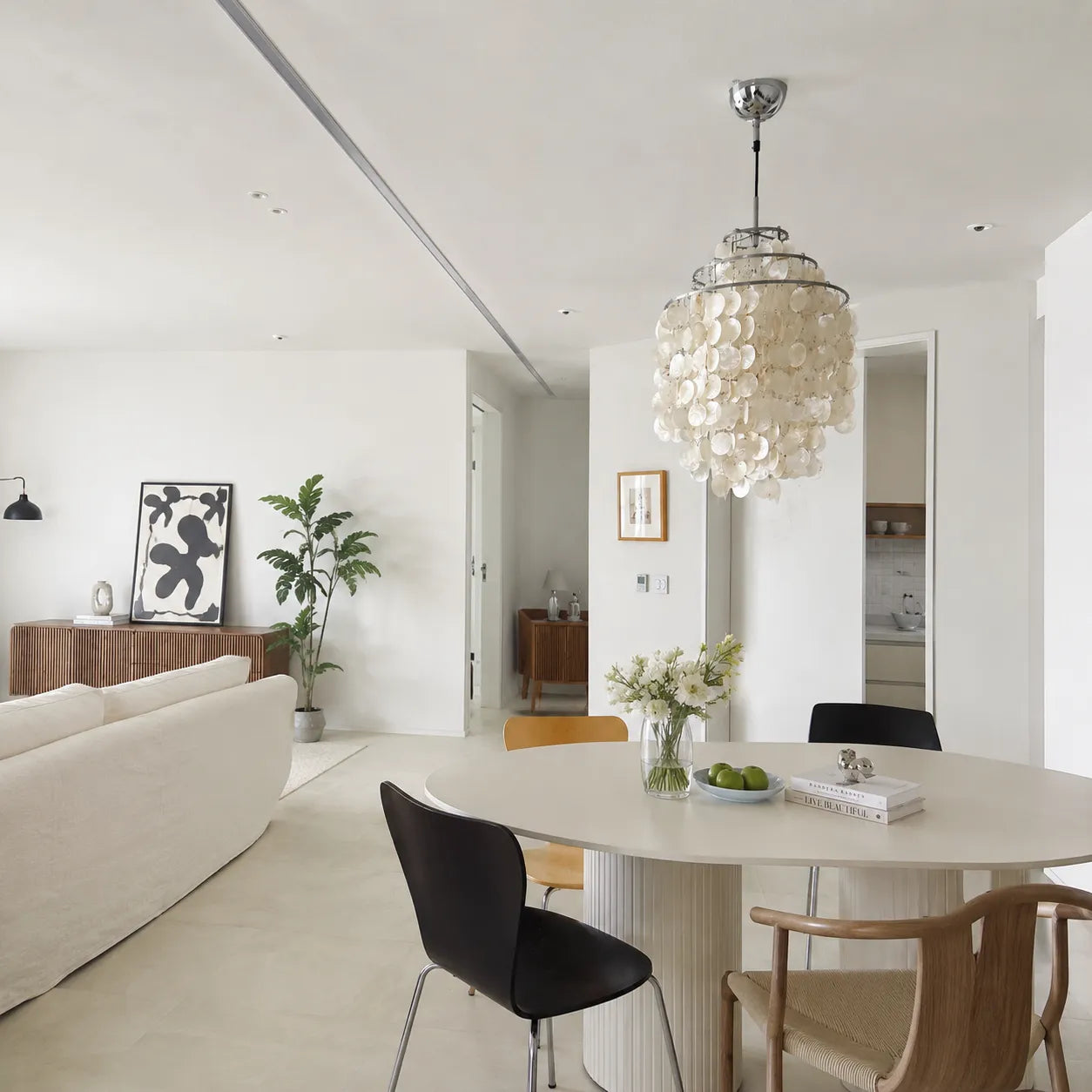 Ariaya Italian Vintage Natural Seashell Pendant Light