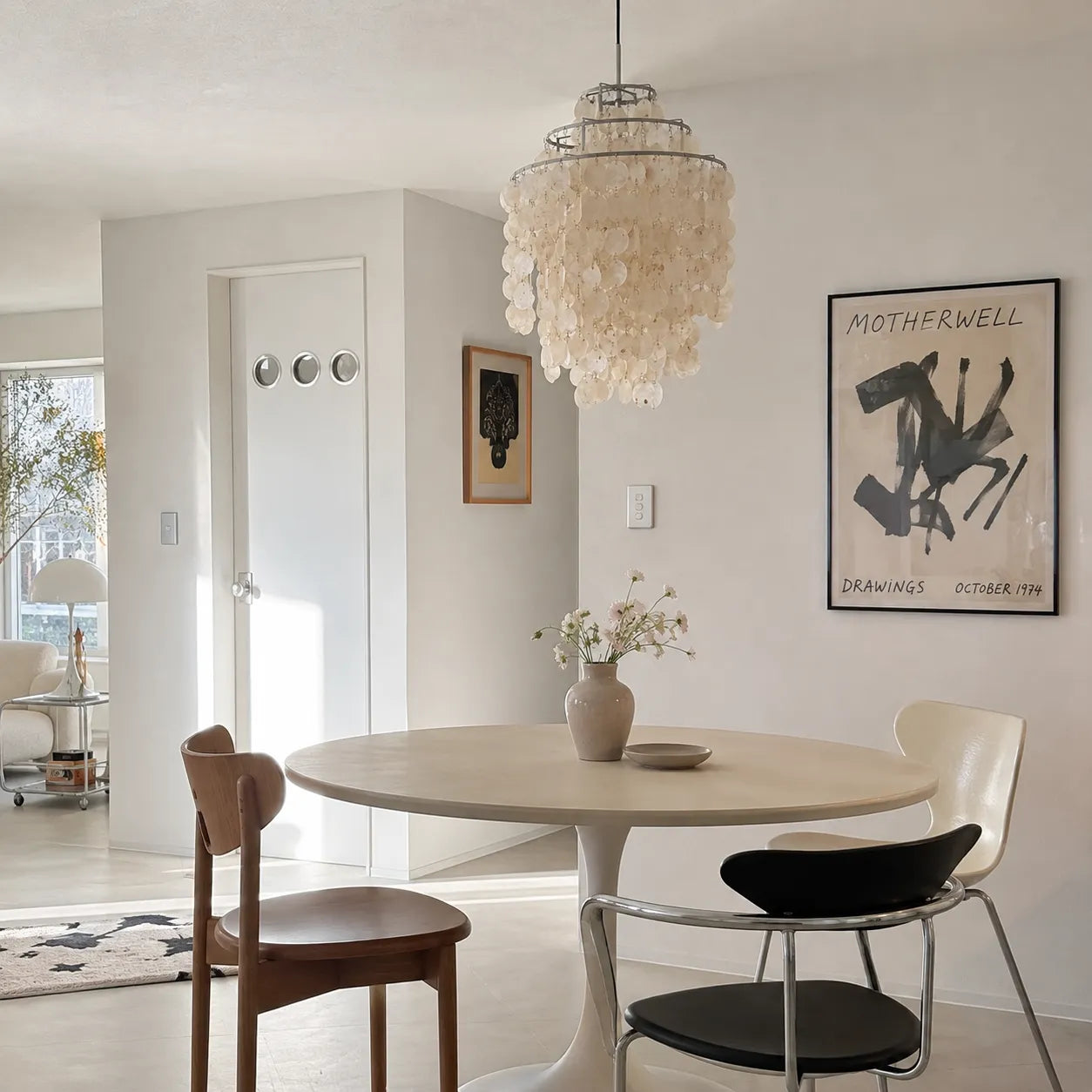 Ariaya Italian Vintage Natural Seashell Pendant Light