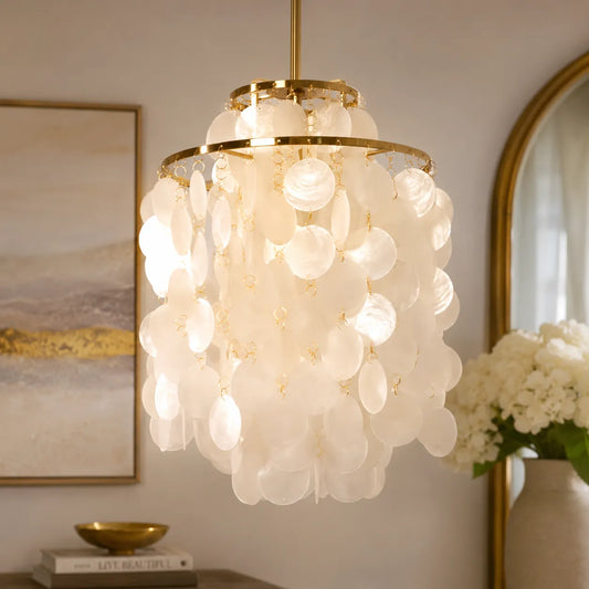 Ariaya Italian Vintage Natural Seashell Pendant Light