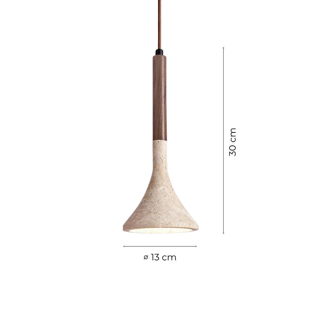 Ariette Japandi Travertine Stone Pendant Light