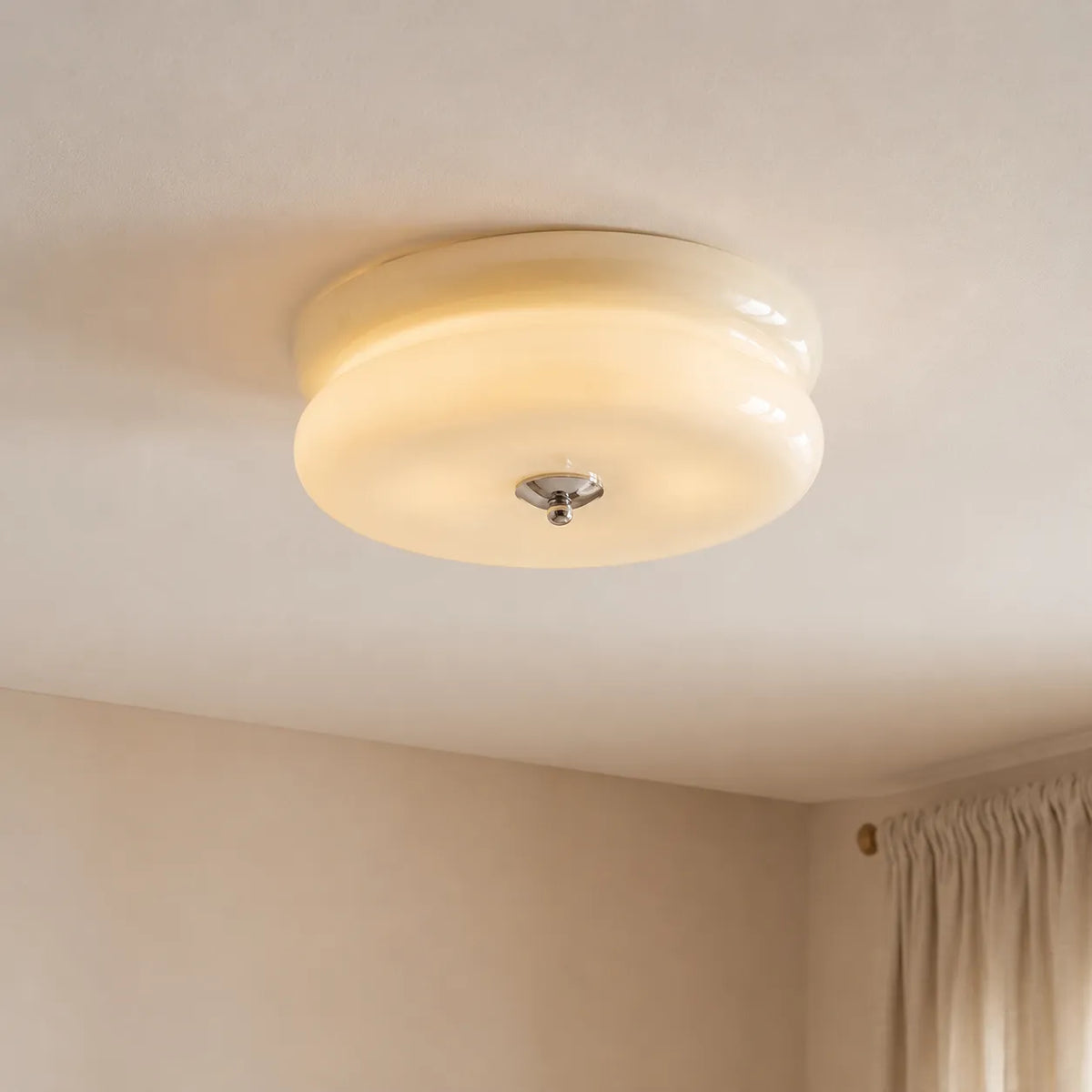 Calla Art Deco Opal Glass Flush Mount Ceiling Light