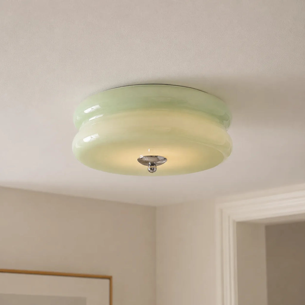 Calla Art Deco Opal Glass Flush Mount Ceiling Light