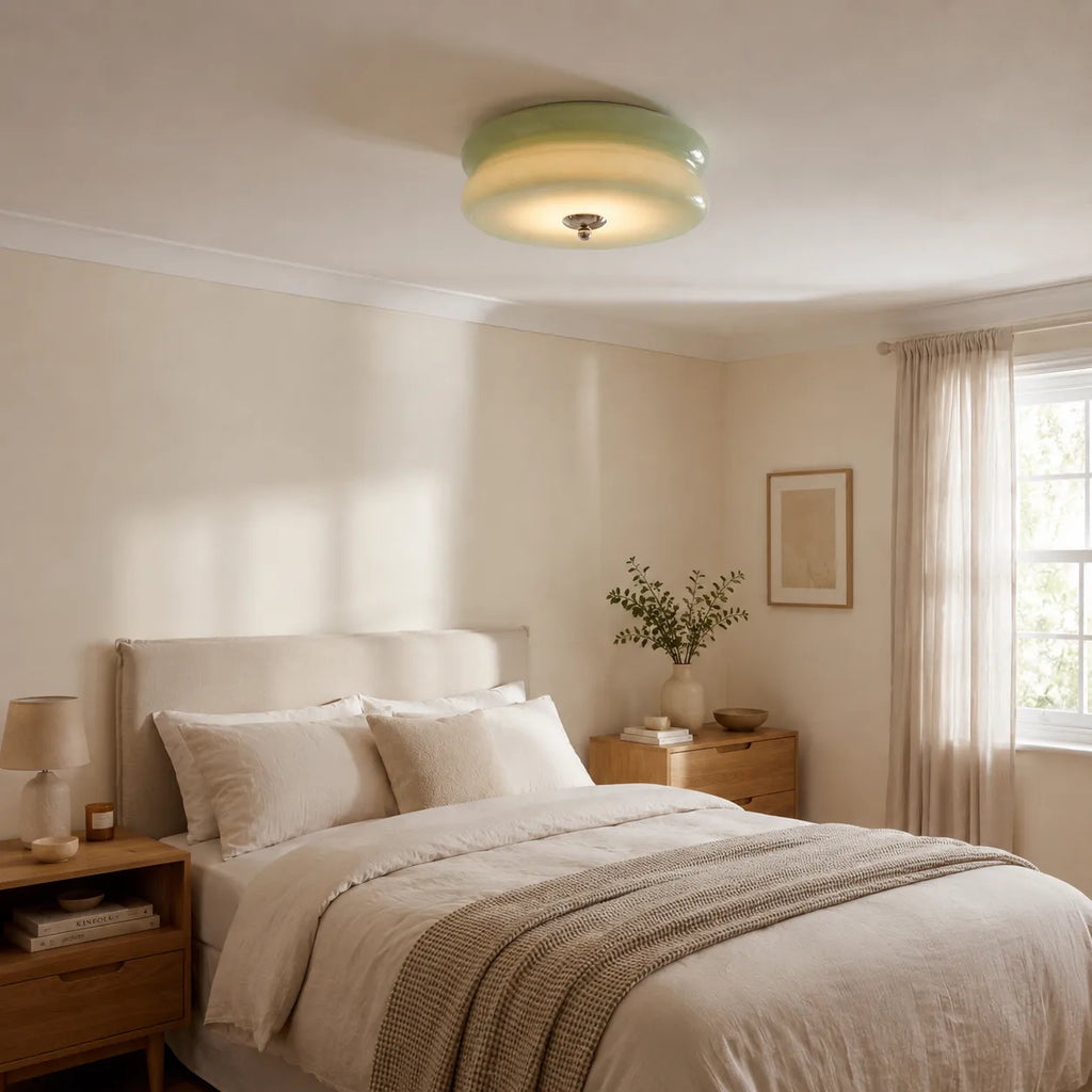 Calla Art Deco Opal Glass Flush Mount Ceiling Light