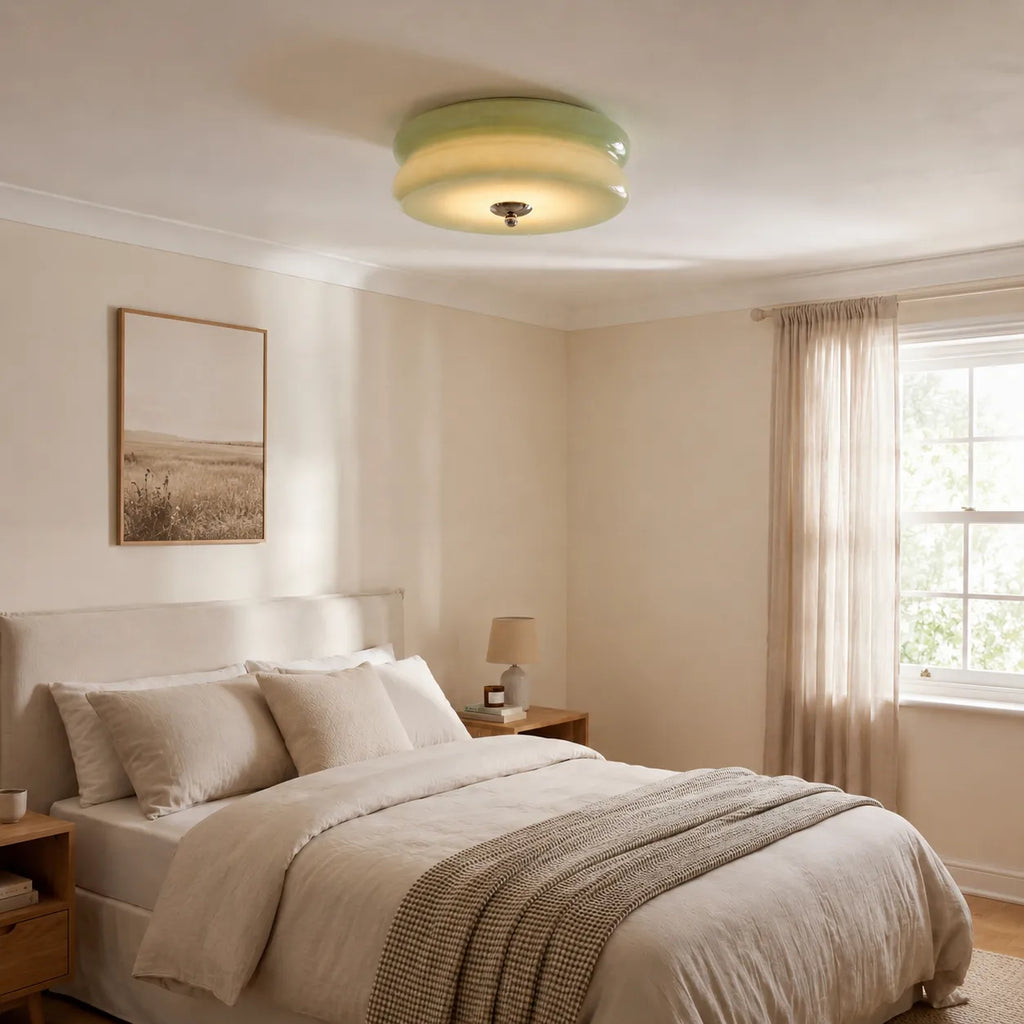 Calla Art Deco Opal Glass Flush Mount Ceiling Light