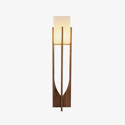 Della Ash Wood Fabric Shade Floor Lamp