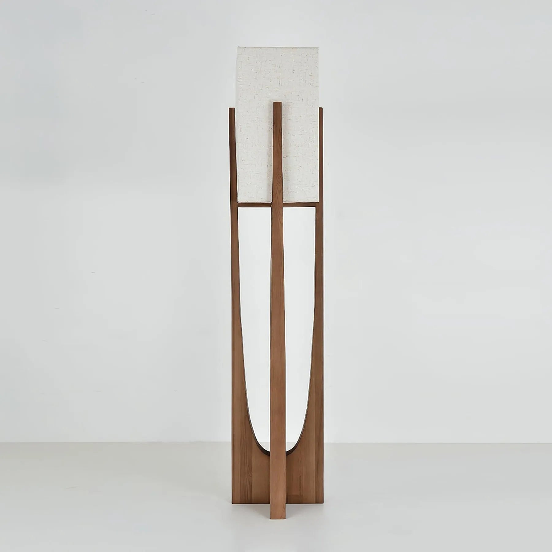 Della Ash Wood Fabric Shade Floor Lamp