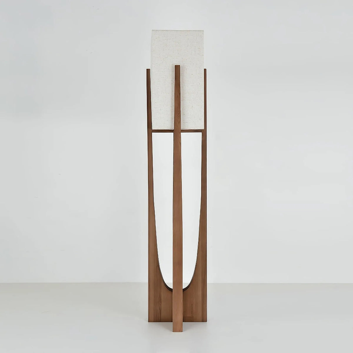 Della Contemporary Ash Wood & Fabric Floor Lamp
