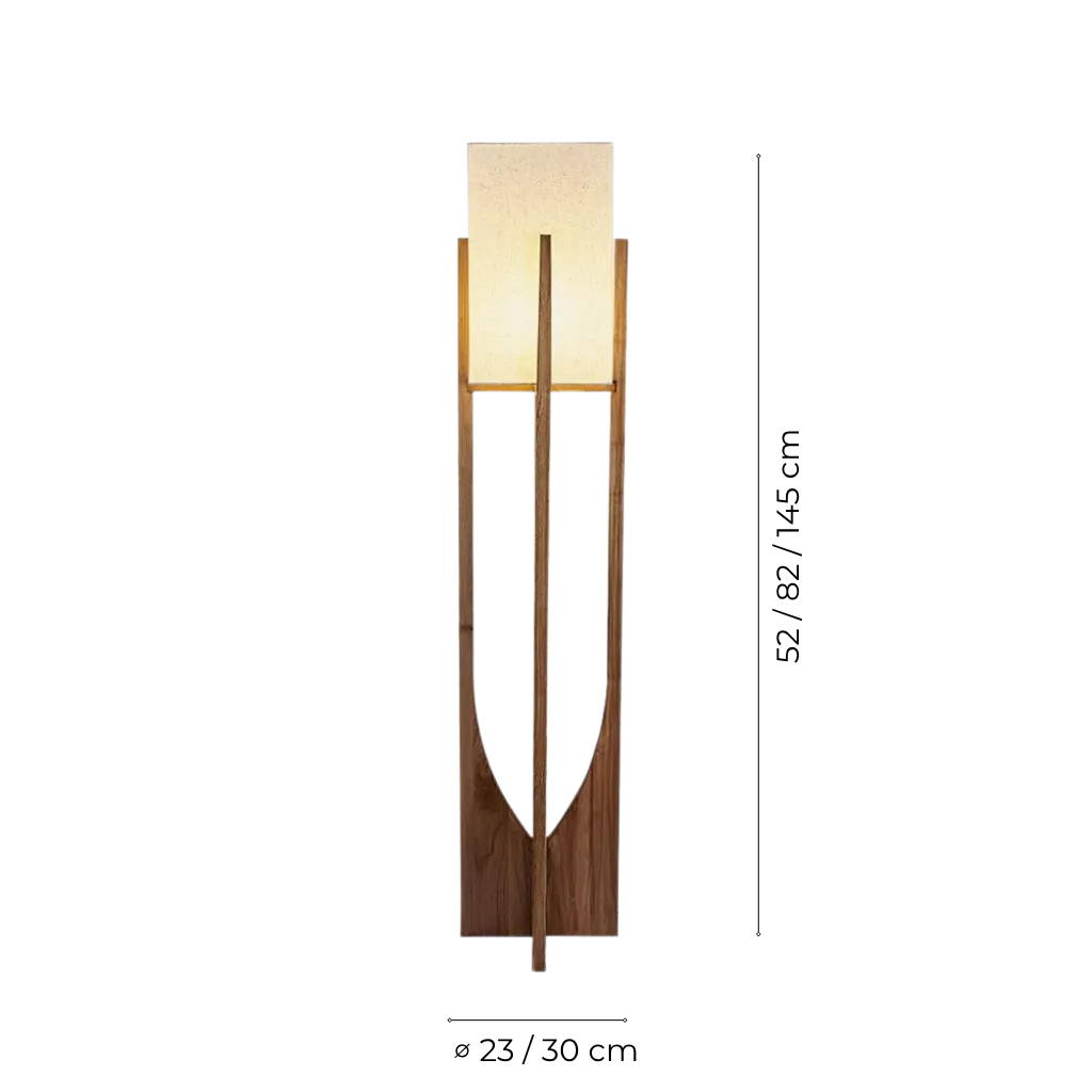 Della Ash Wood Fabric Shade Floor Lamp