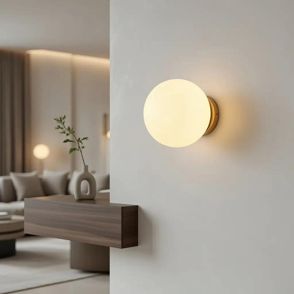 Aureon Modern Frosted Glass Globe Wall Light