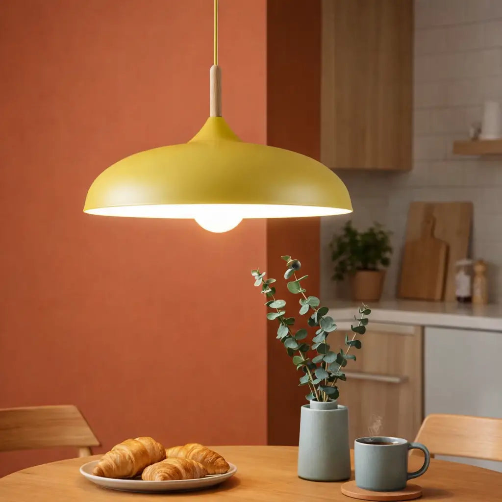 Axel Scandinavian Natural Wood & Iron Pendant Light