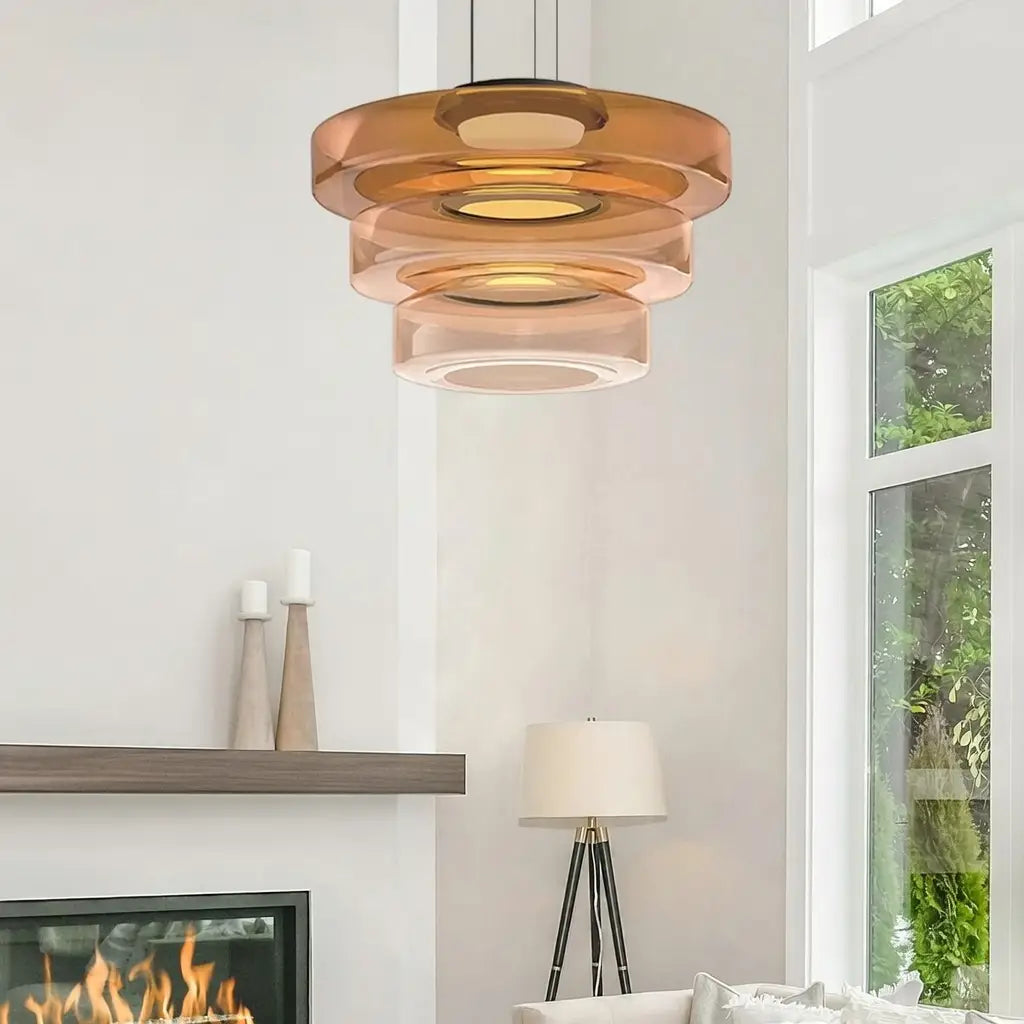 Axon Modern Layered Glass LED Pendant Light
