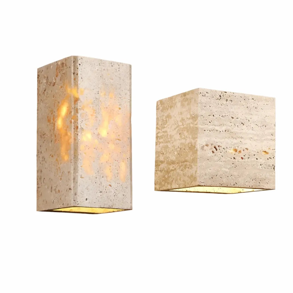 Bastion Minimalist Travertine Up & Down Wall Light