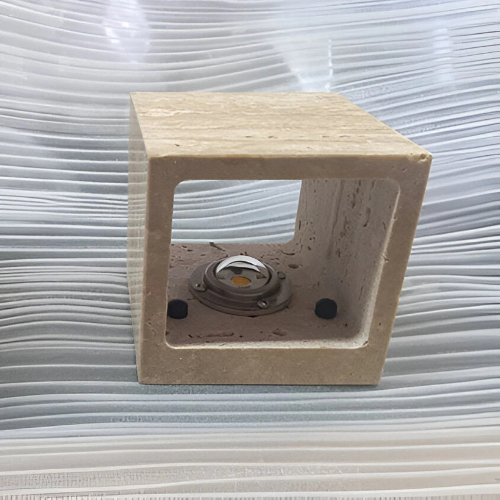 Bastion Minimalist Travertine Up & Down Wall Light