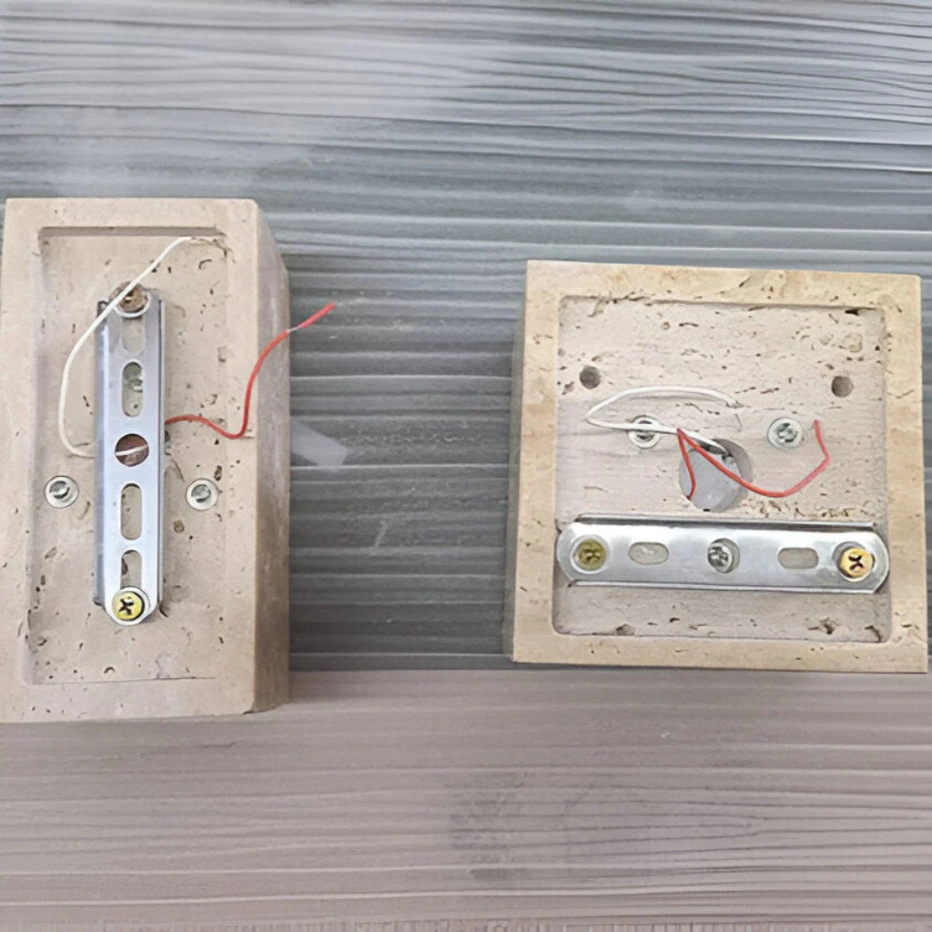 Bastion Minimalist Travertine Up & Down Wall Light
